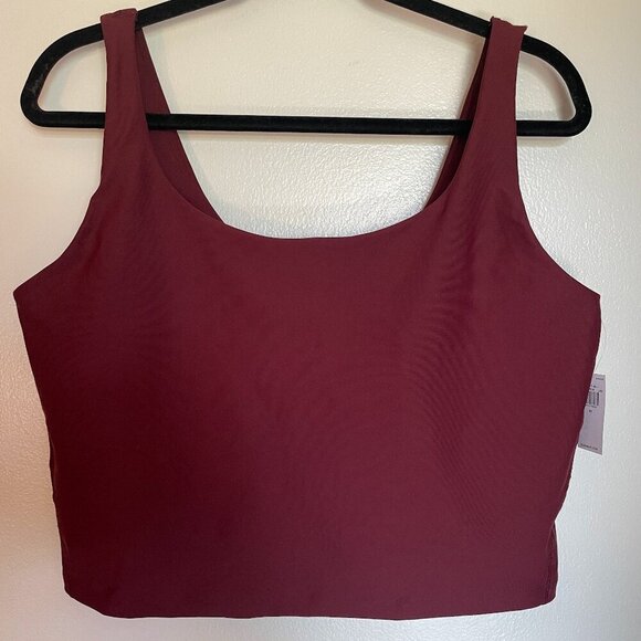 Old Navy Tops - NWT 2X Old Navy Active Powersoft Maroon Workout Crop Top